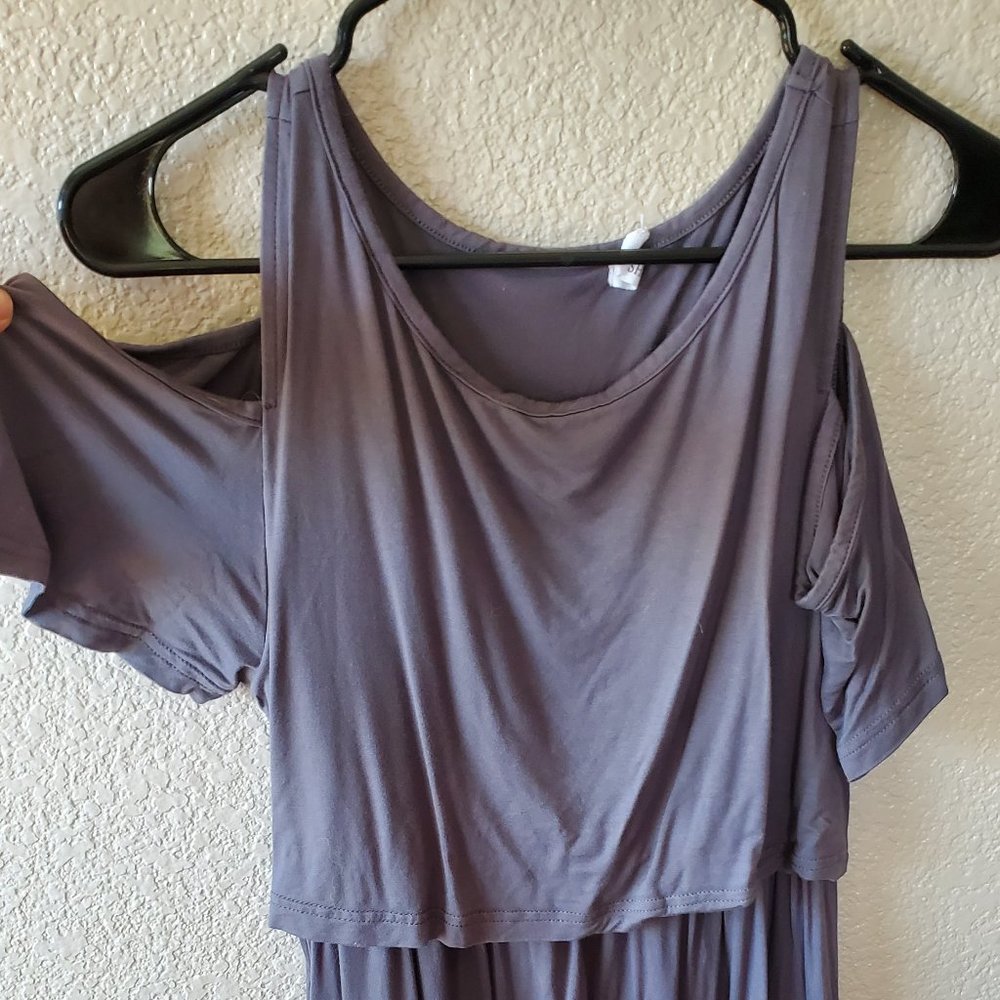 Grey Maternity/Nursing Dress